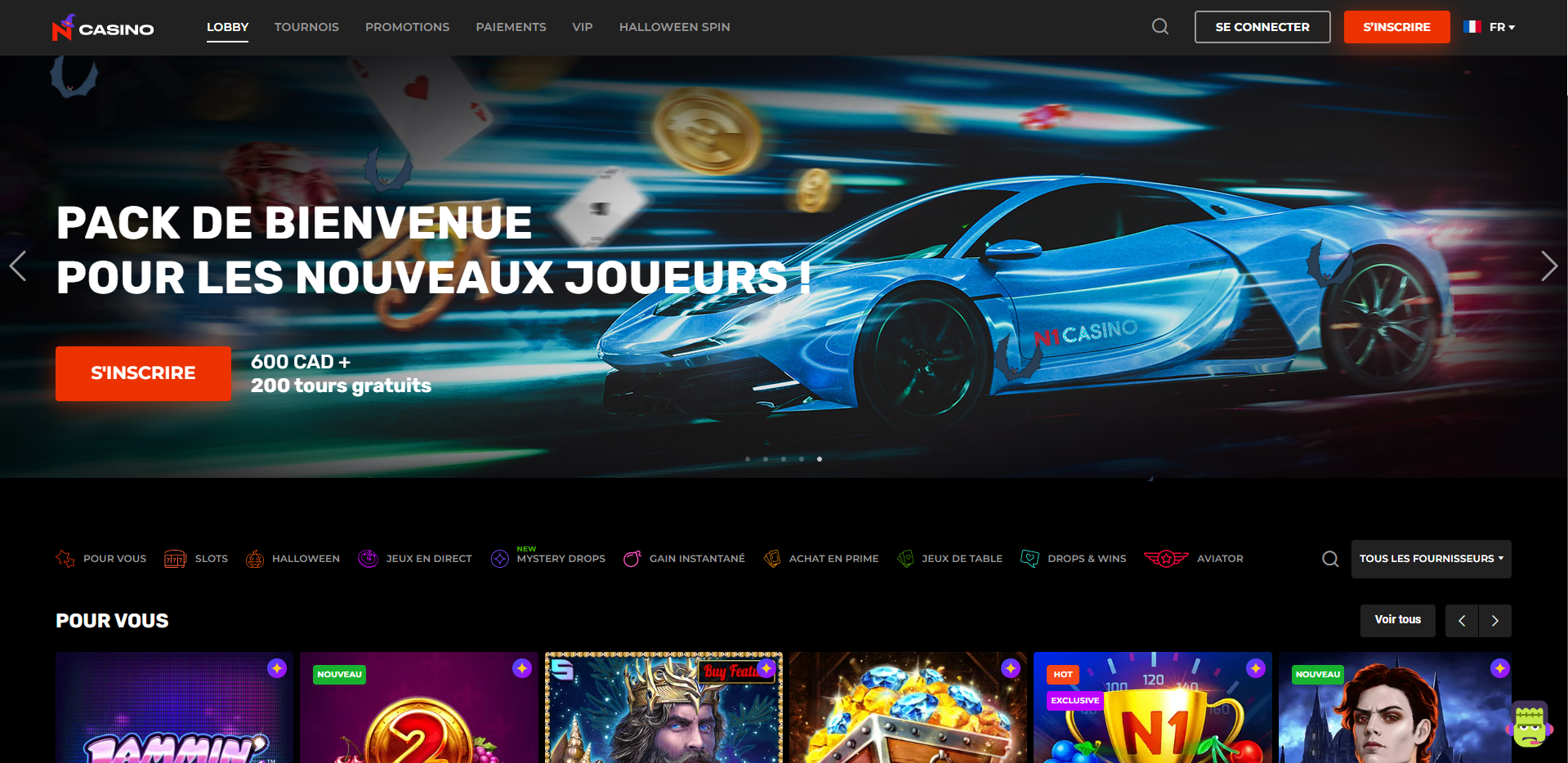 n1 casino page d'accueil