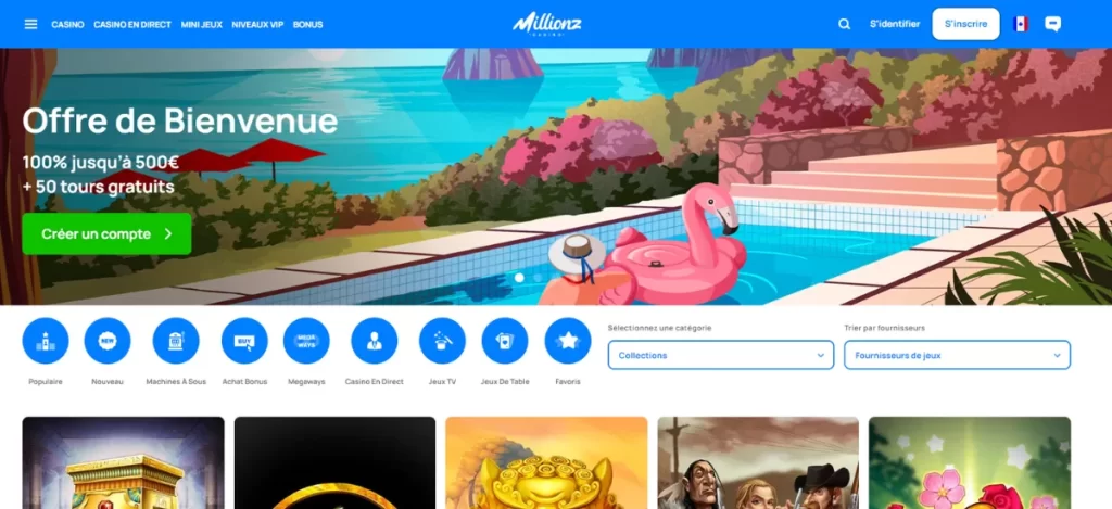 Millionz casino homepage